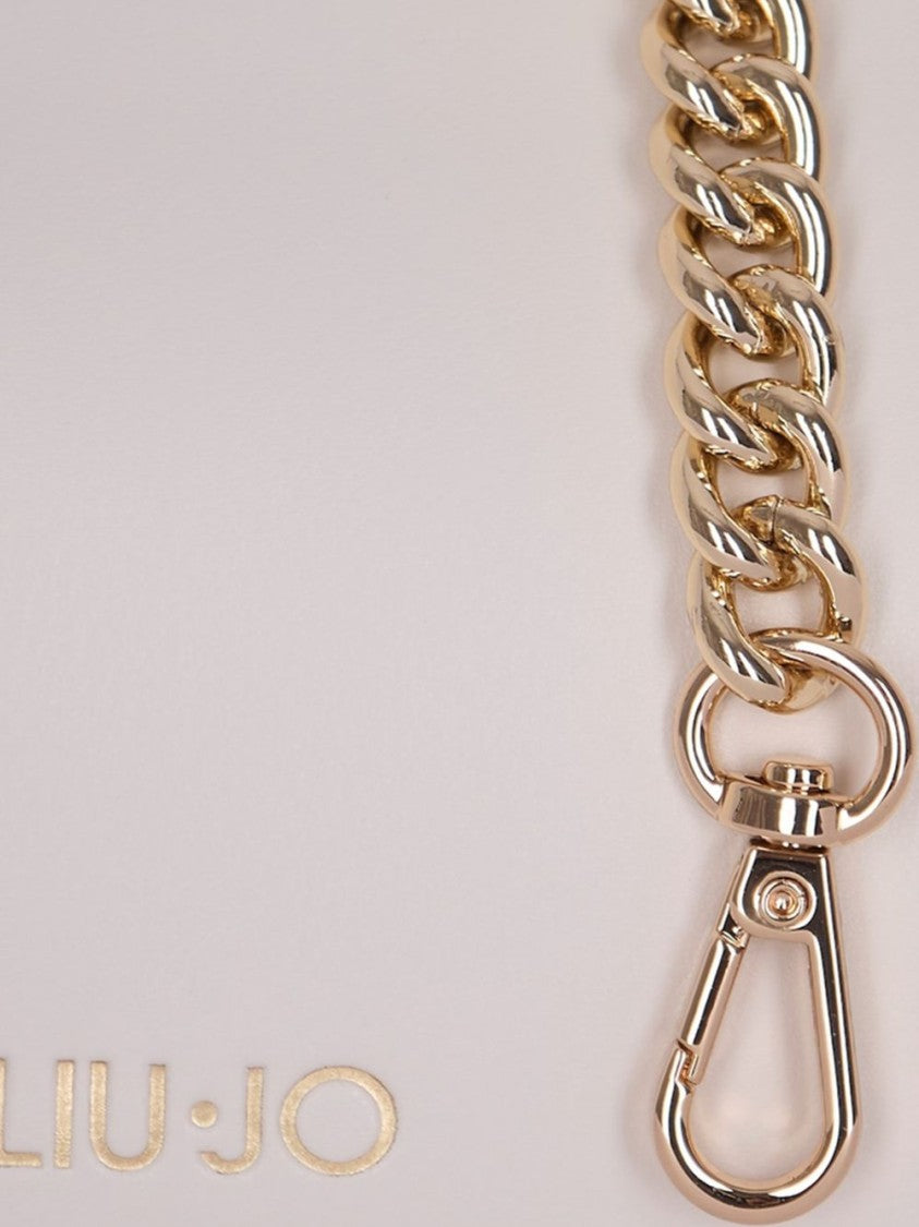 Liu Jo Beige Handbag With Gold-Tone Chain Accents