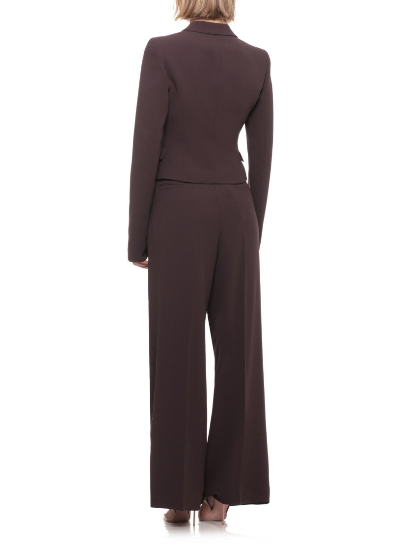 The Andamane Purple Classic Lapel Crepe Blazer
