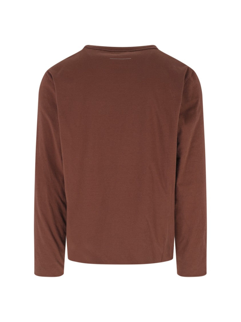 Mm6 By Maison Margiela Brown Cotton Reversible Long-Sleeve T-Shirt