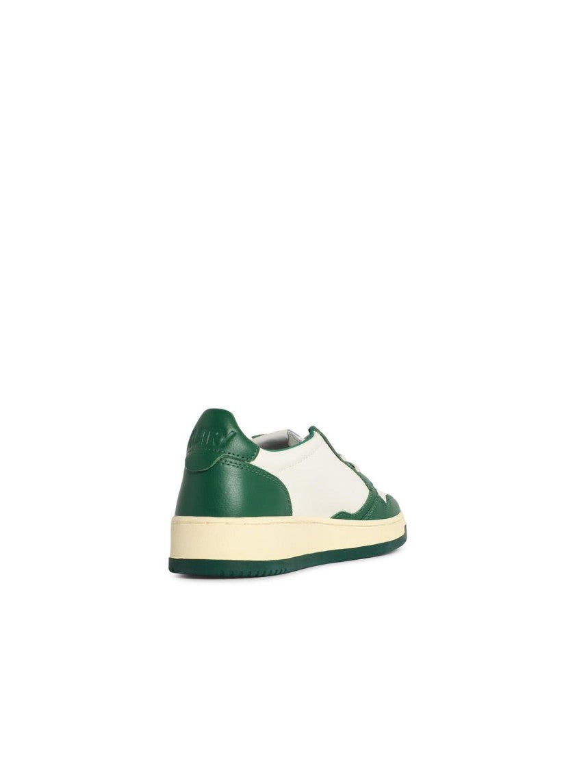 Autry Green And White Leather Medalist Sneakers