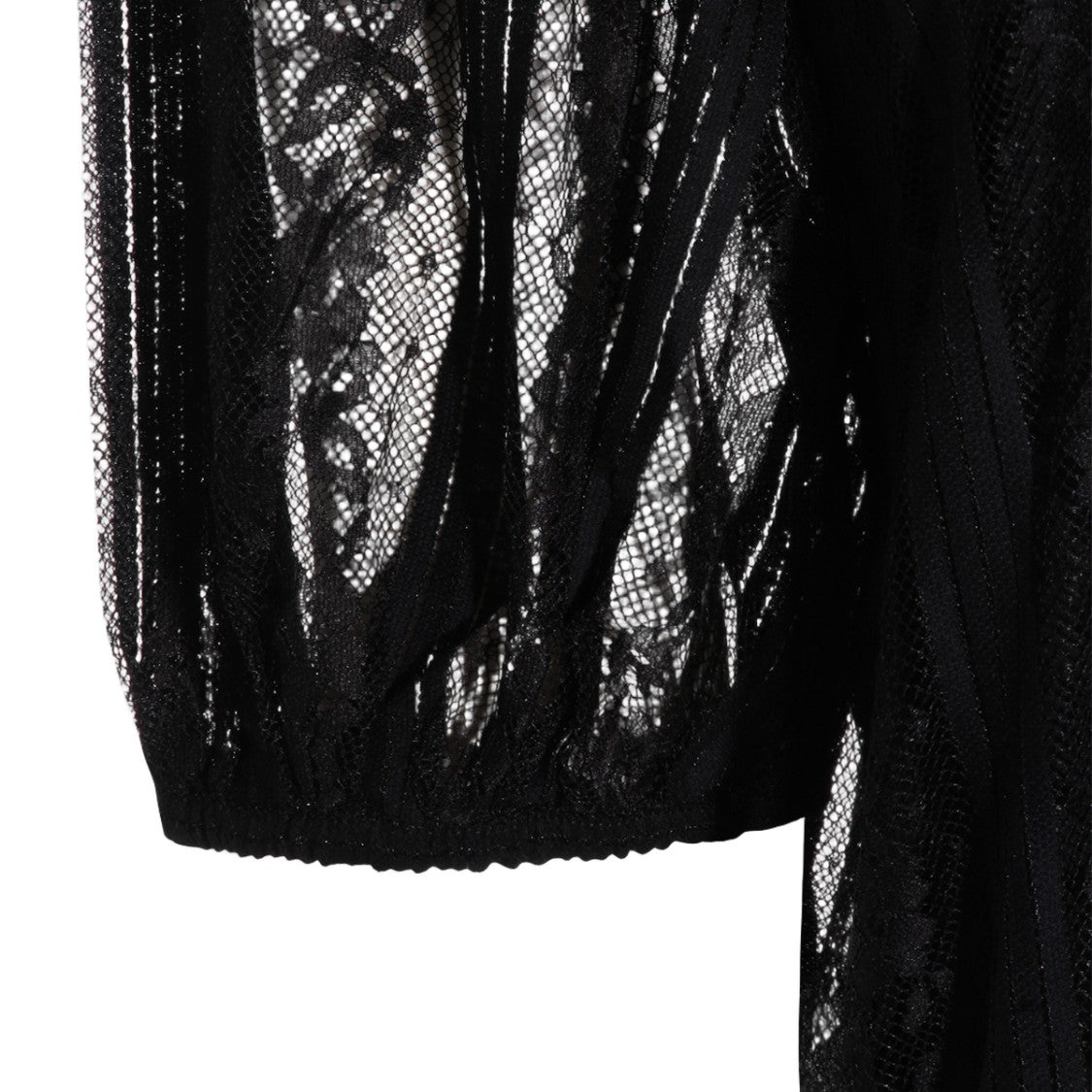 Twin-Set Fitted Black Top With High Neckline