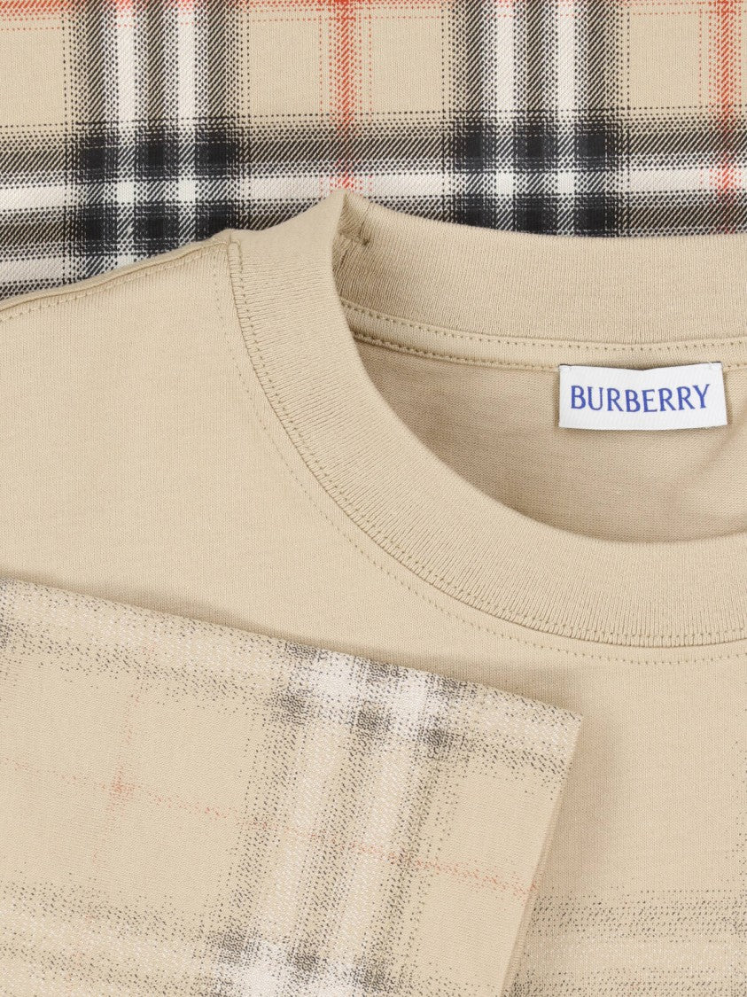 Burberry Beige Classic Silhouette Cotton T-Shirt