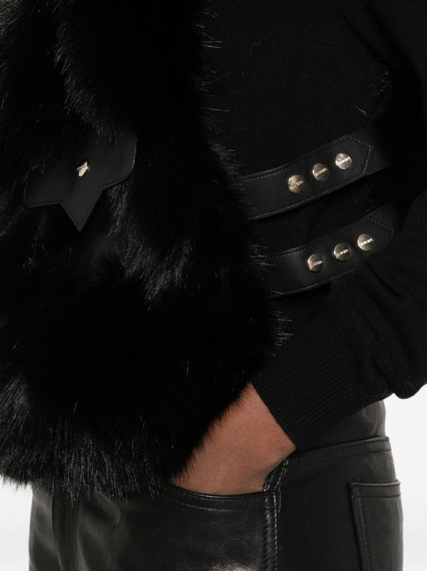 Blugirl Sleeveless Black Faux Fur Vest