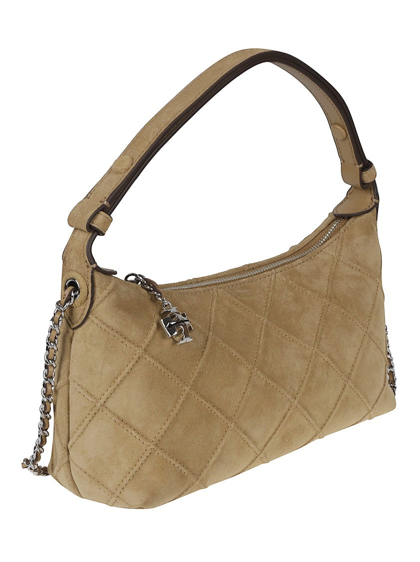 Tory Burch Suede Suede Quilted Fleming Handbag