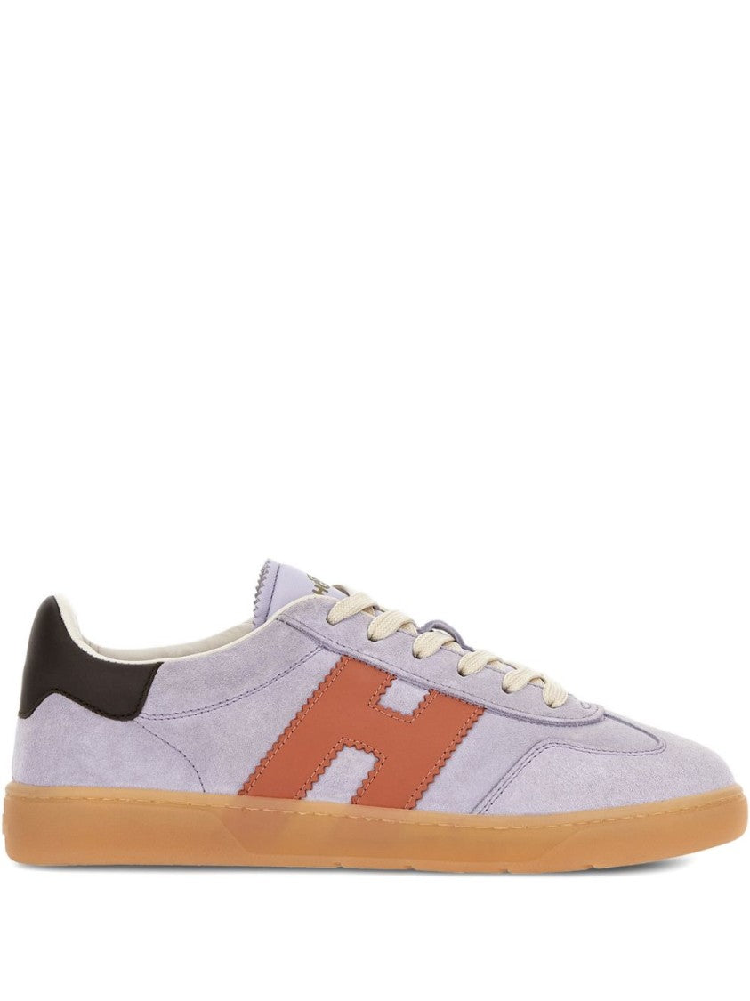 Hogan Premium Leather Purple Sneakers With Bold Accents