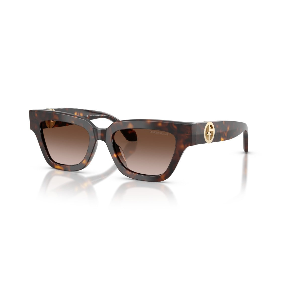 Giorgio Armani 0Ar8246u Bold Angular Sunglasses With Tortoiseshell Acetate Frame