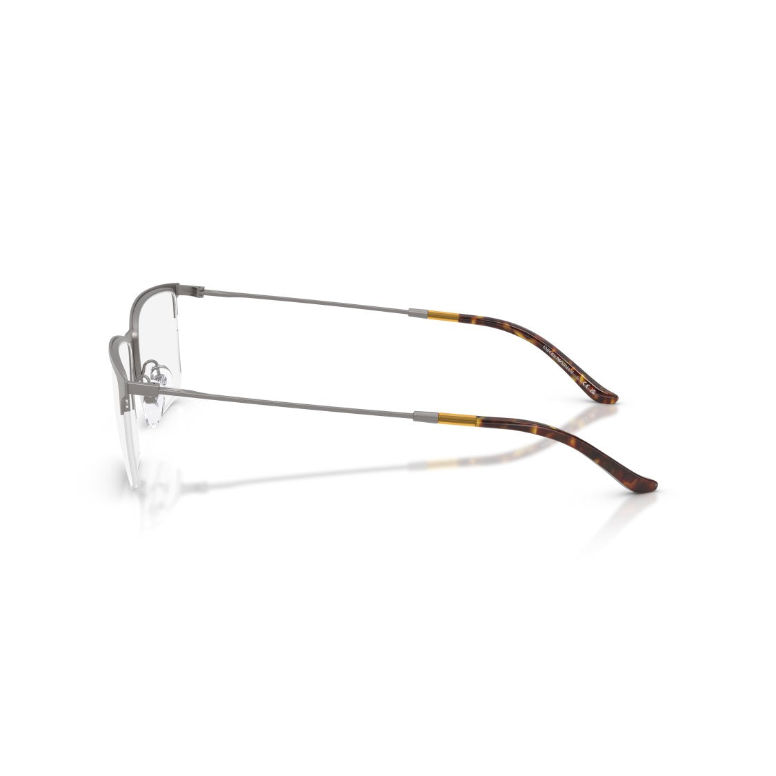 Emporio Armani 0Ea1171 Semi-Rimless Metal Frame Eyeglasses With Tortoiseshell Tips
