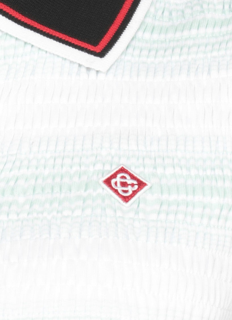 Casablanca Short-Sleeved Cotton Sweater With Contrasting Details