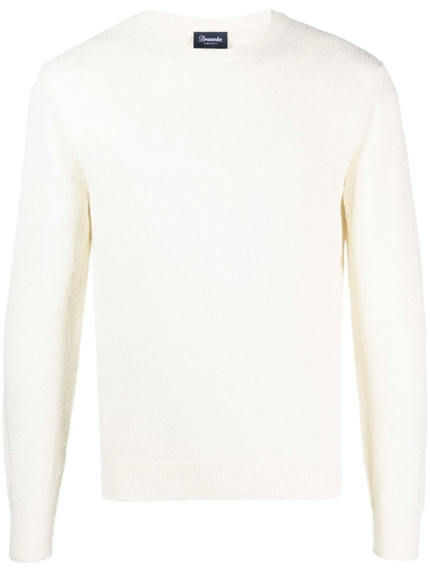 Drumohr Textured Finish Long Sleeve Crew-Neck Sweater