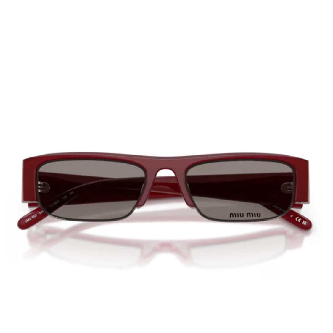 Miu Miu Bordeaux Acetate Rectangular Sunglasses