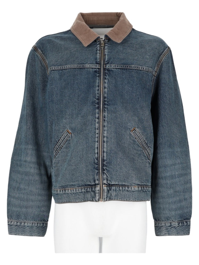 Frame Denim Corduroy Collar Zip Casual Jacket