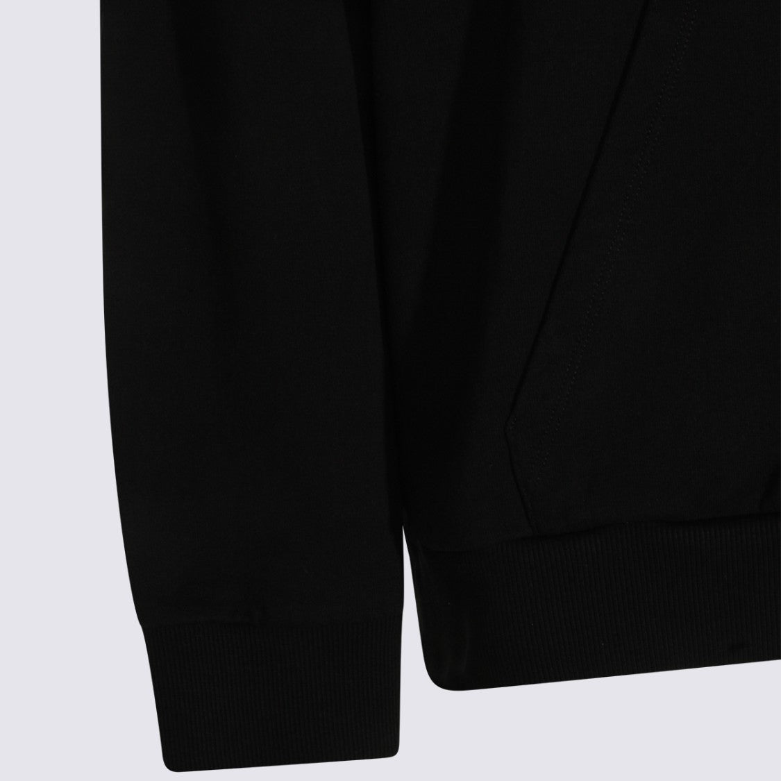 Mm6 By Maison Margiela Black Hoodie With Front Kangaroo Pocket And Drawstring Hood