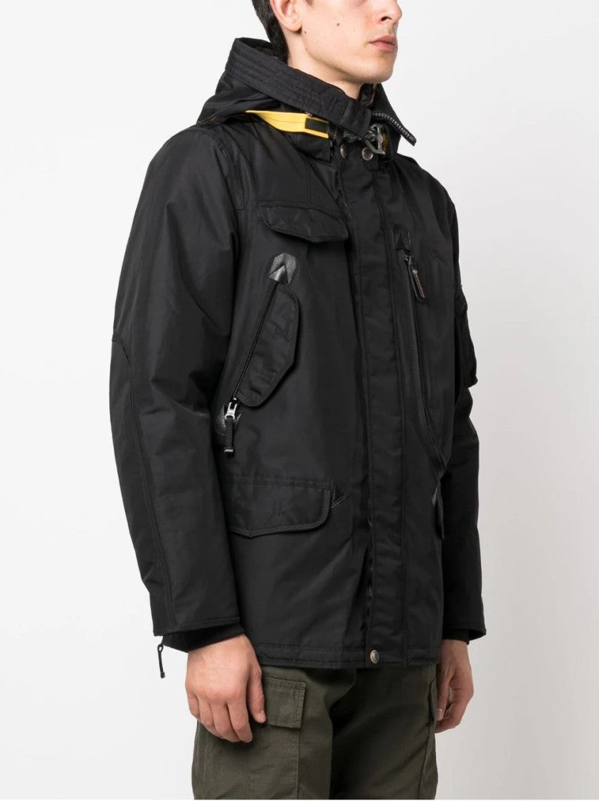 Parajumpers Oversized Black Jacket With Zippered Pockets