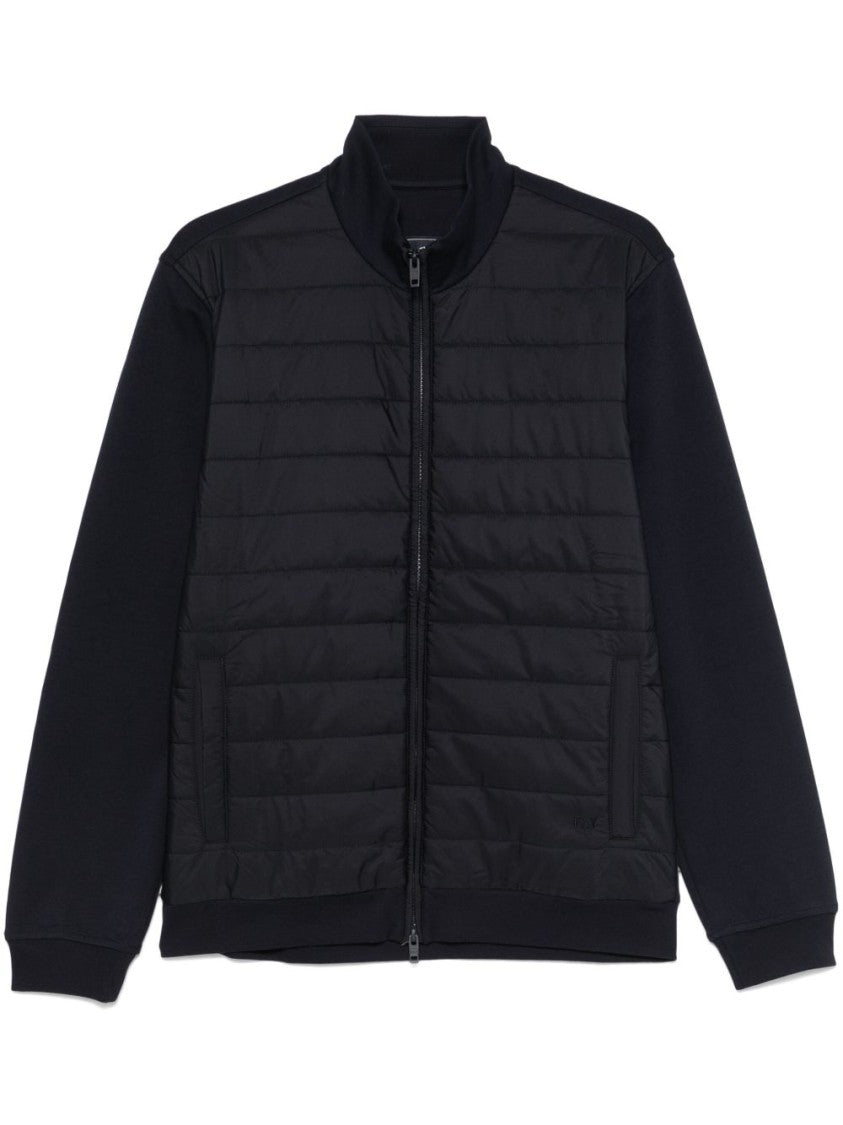 Fay High Neck Quilted Panel Sweater