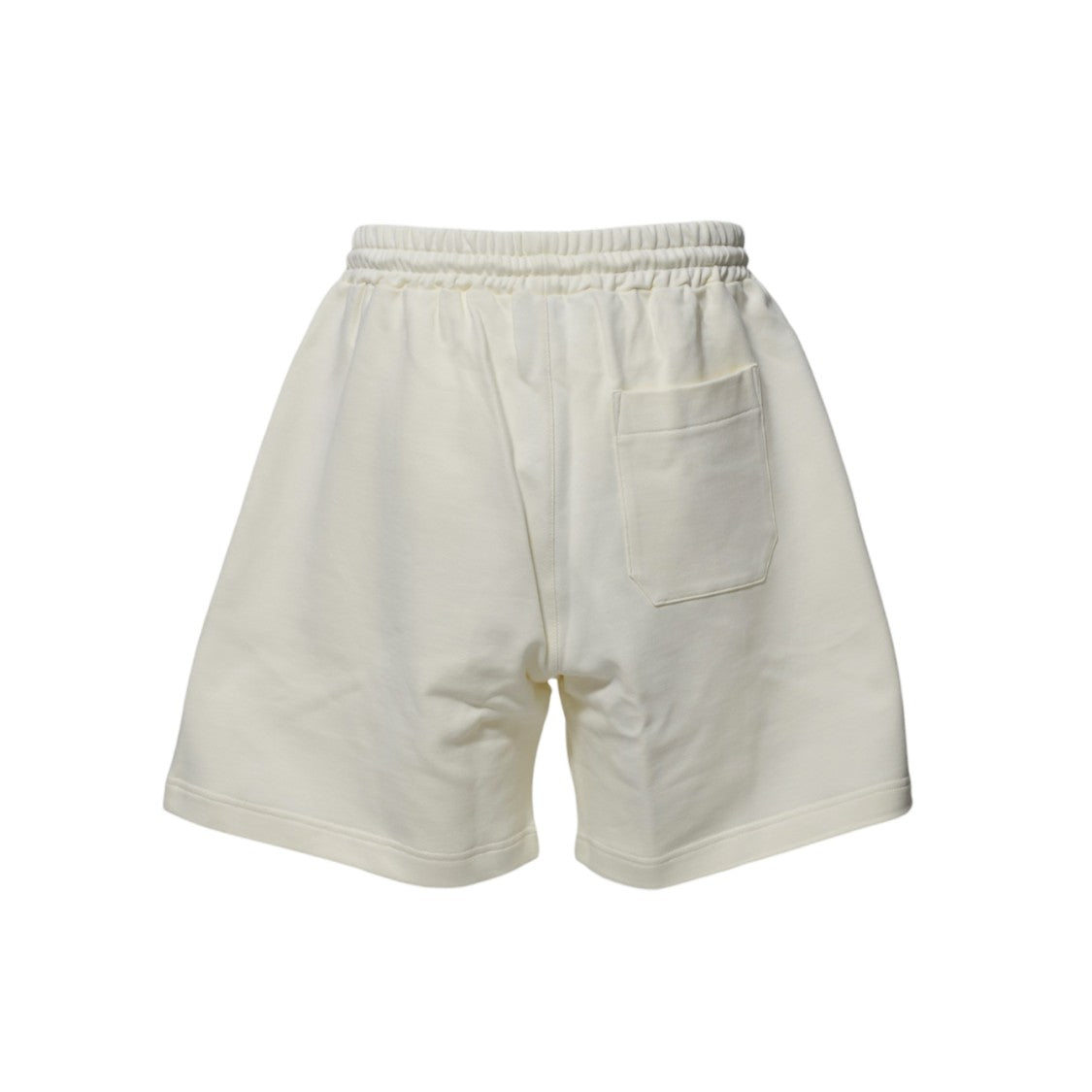 Msgm Cream Cotton Sports Shorts With Logo
