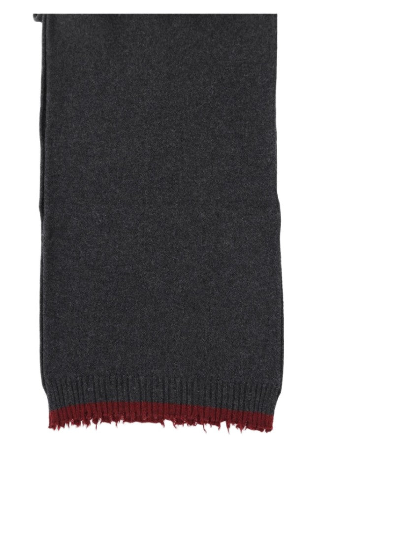 Uma Wang Charcoal Fringed Cashmere Scarf