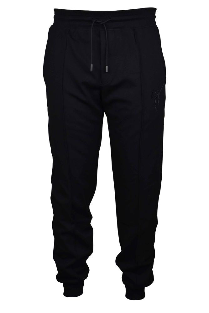 Giuseppe Zanotti Versatile Black Jogging Pants With Rhinestone Detailing