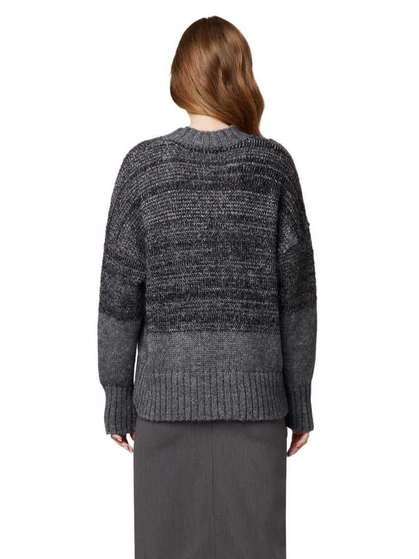 Alpha Studio Textured Long-Sleeve Crewneck Sweater