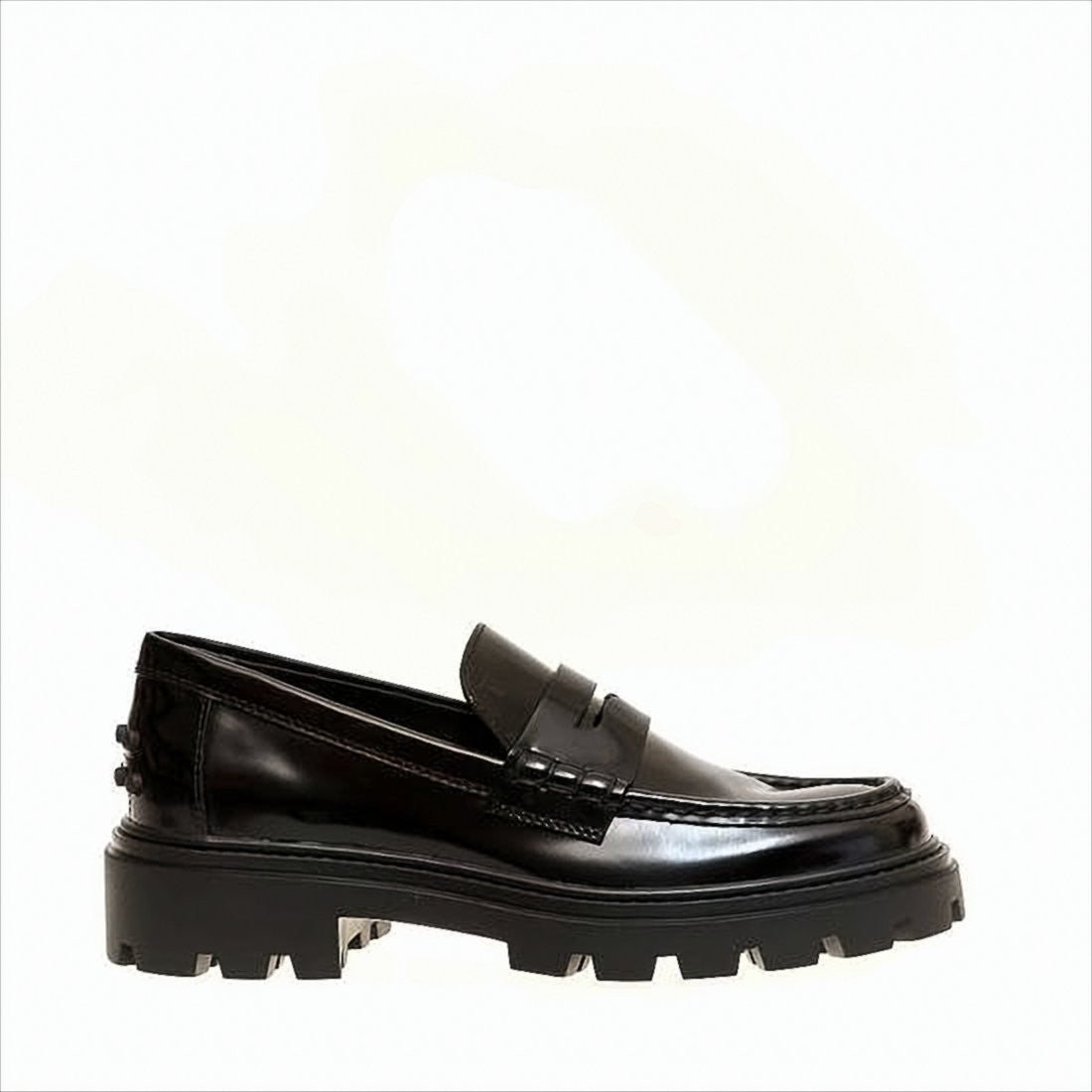 Tod's Polished Leather Loafers With Rubber Sole