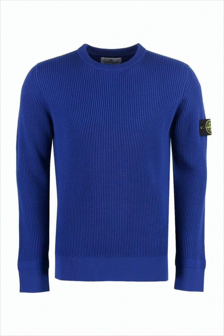 Stone Island Ribbed Knit Sweater With Crew Neckline