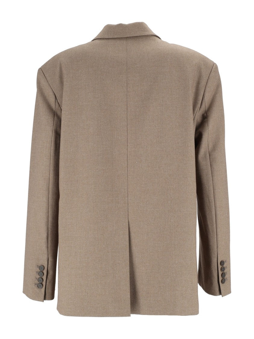 Eleh Mud Brown Tailored Notched Lapel Blazer