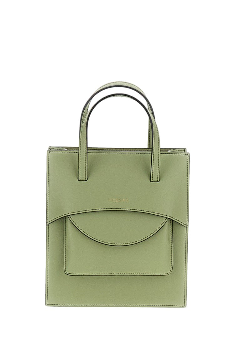 Hidesins Green Pocket M Leather Top Handle Bag