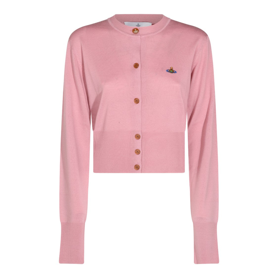Vivienne Westwood Cropped Button-Down Pink Wool Bea Knitwear