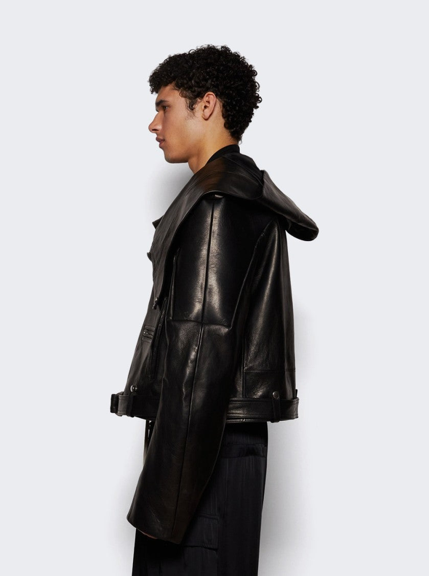 Rick Owens Cropped Hooded Stooges Jacket Black