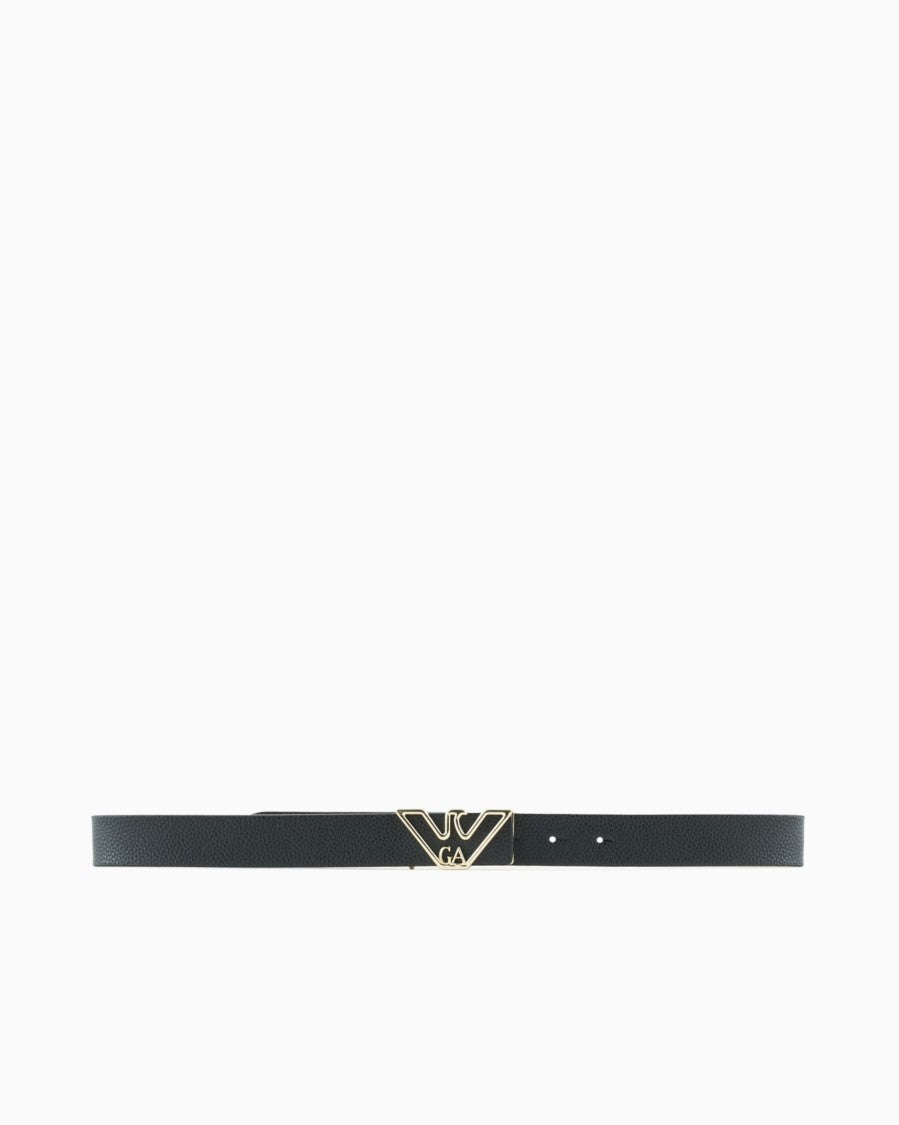 Emporio Armani Deer Print Finish Eagle Plaque Belt