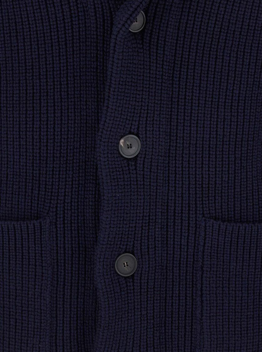 Tagliatore Textured Ribbed Knit Cardigan