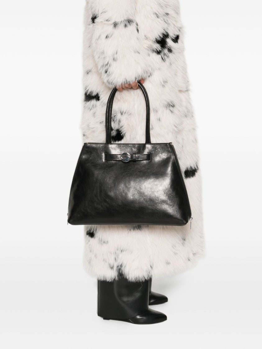 Coperni Structured Trapezoidal Black Calfskin Shoulder Bag