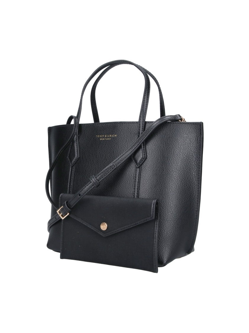 Tory Burch Black Perry Small Calf Leather Tote
