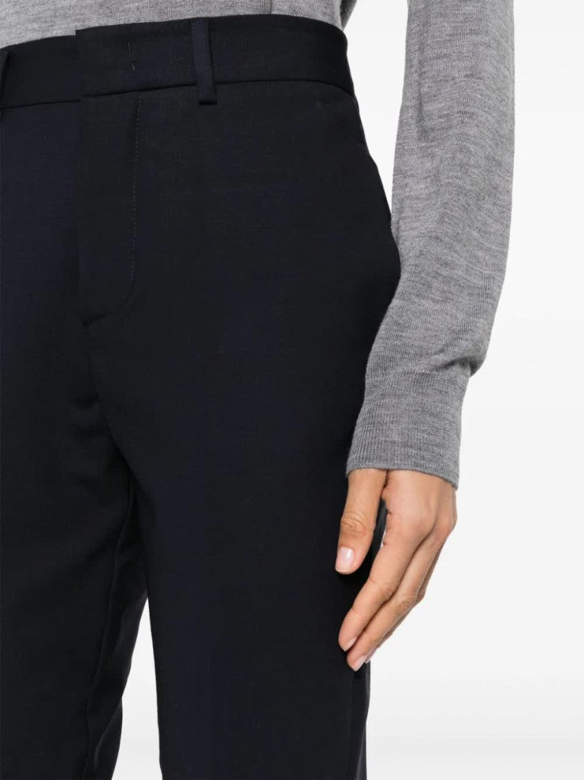 P.A.R.O.S.H. Mid Rise Cropped Straight Leg Wool Pants