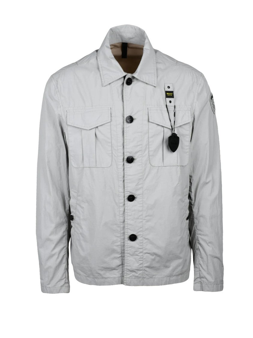 Blauer Lightweight Cotton Jacket With Button-Front Closure And Flap Pockets