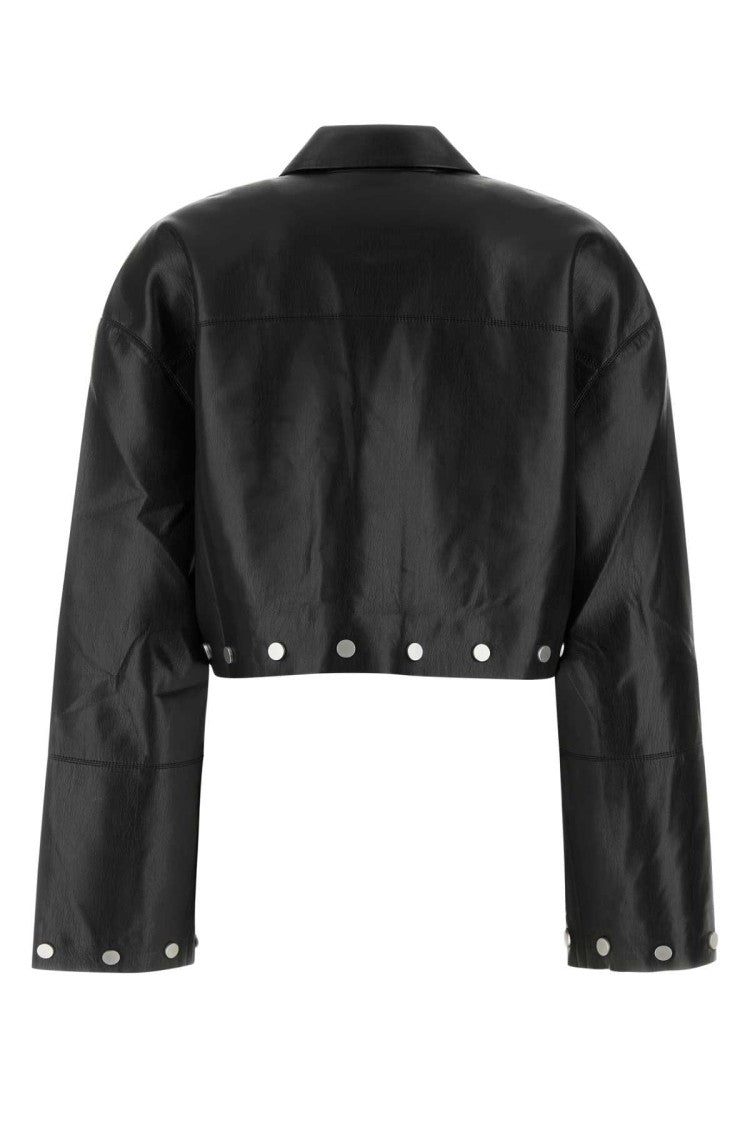 Nanushka Black Synthetic Leather Kassie Shirt