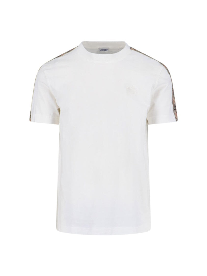 Burberry White Check Cotton T-Shirt