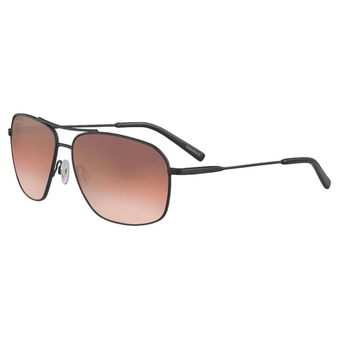 Serengeti Dorwinn Rectangular Gradient Brown-Tint Sunglasses With Double Bridge Design