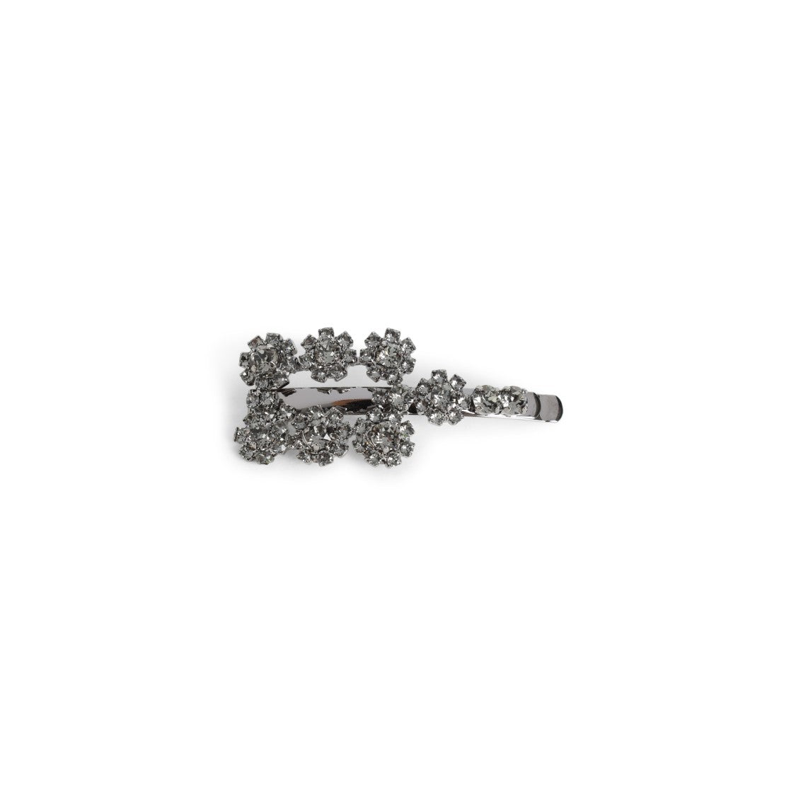 Roger Vivier Flower Strass Silver Brass Hair Clip