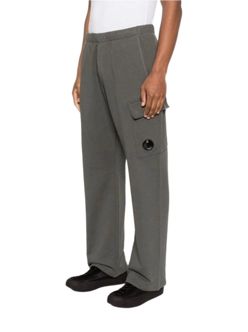 C.P. Company Medium Weight Grey Trousers With Adjustable Drawstring And Iconic Lens Detail