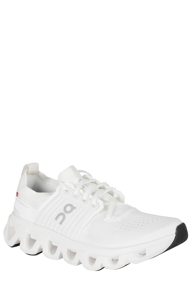 On Running White Cloudswift 4 Mesh Rubber Sole Nylon Sneakers