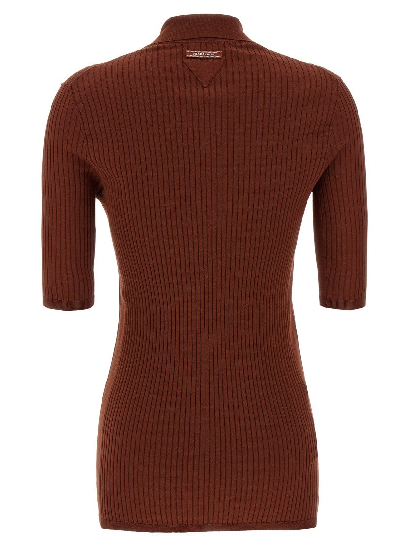 Prada Ribbed Polo Shirt