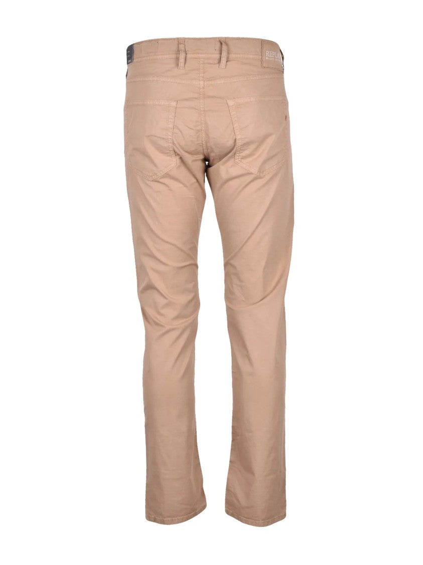 Replay Beige Straight-Leg Trousers With Mid-Rise Waist And Versatile Fit