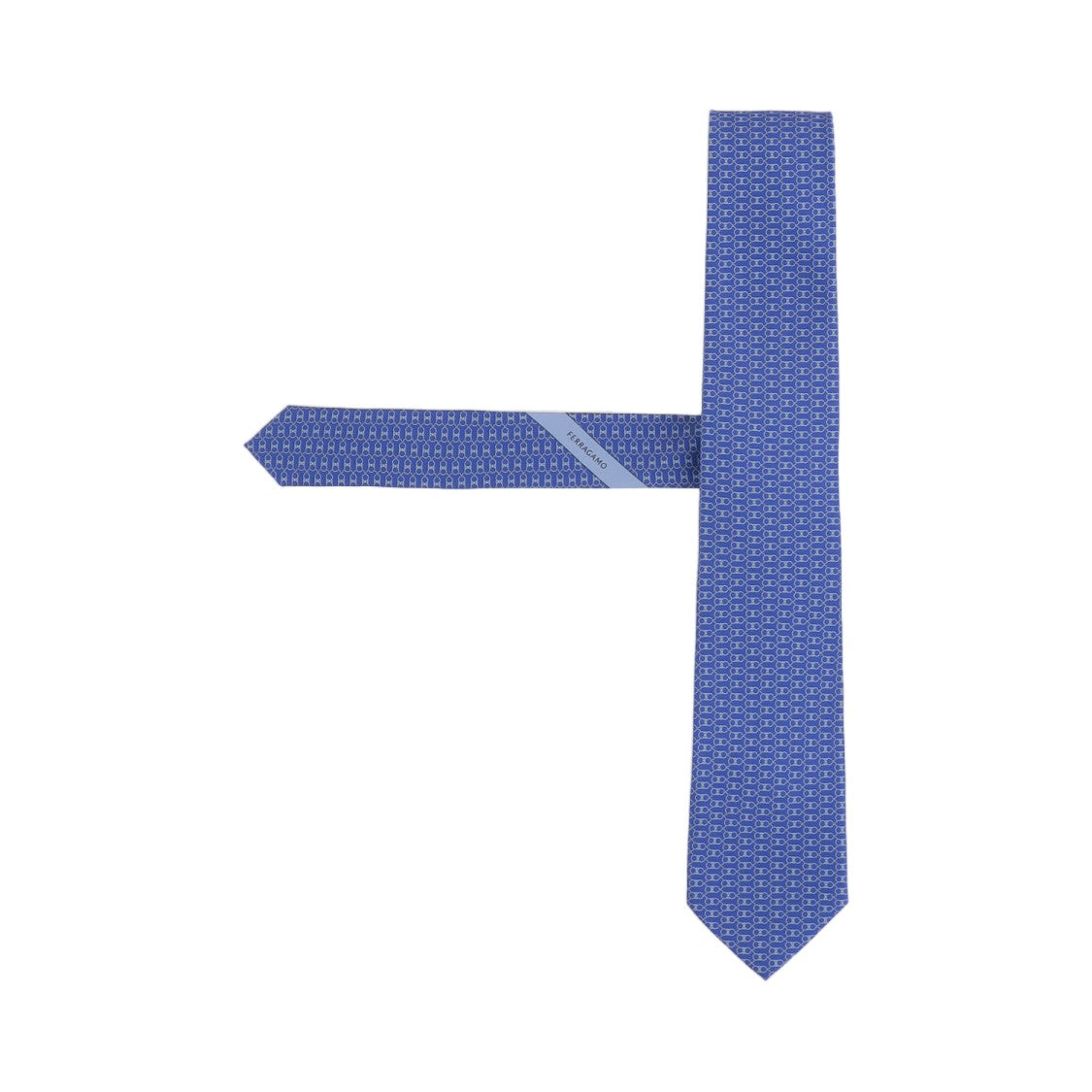 Salvatore Ferragamo Light Blue Geometric Patterned Silk Tie