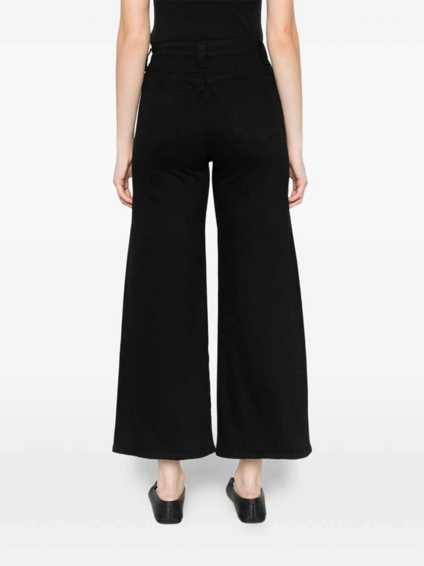 Khaite High-Waisted Black Jeans With Wide Leg Design