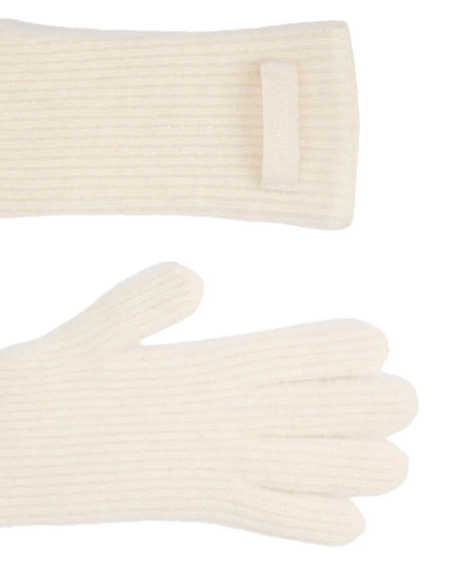 Jacquemus Ribbed Wool Gloves With Grosgrain Logo Detail