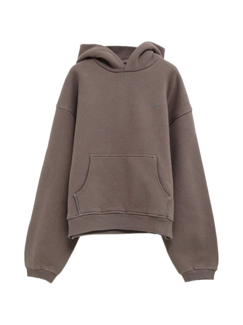 Erl Relaxed-Fit Brown Embroidered Hoodie