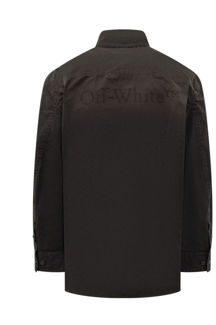 Off-White Button-Up Casual Jacket With Structured Fit