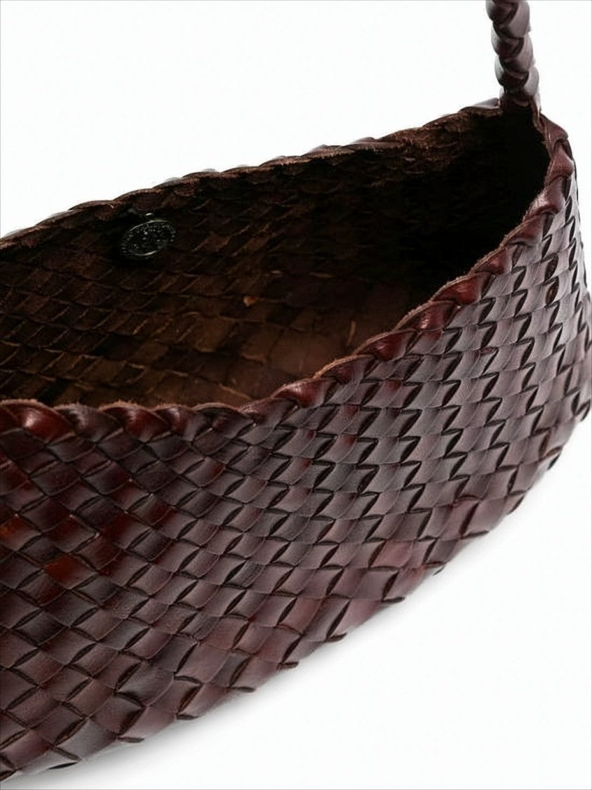 Dragon Diffusion Triangular Mini Handbag In Woven Buffalo Leather