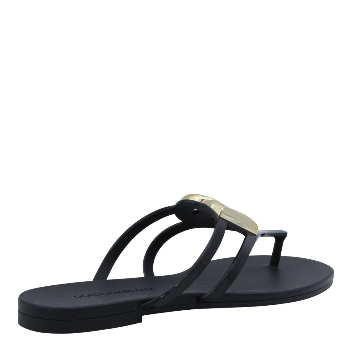 Dolce & Gabbana Matte Black Flat Shoes With Rounded Toe