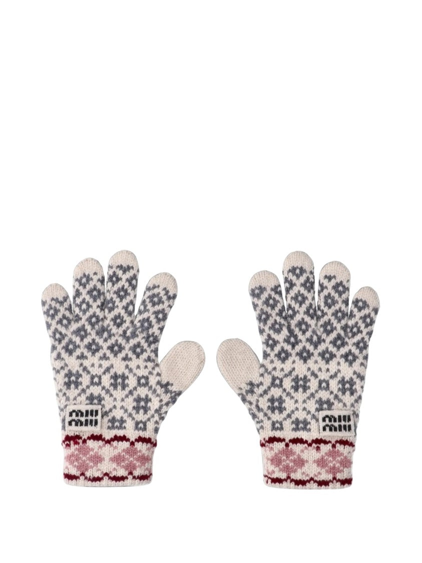 Miu Miu Fair Isle Intarsia Virgin Wool-Blend Gloves